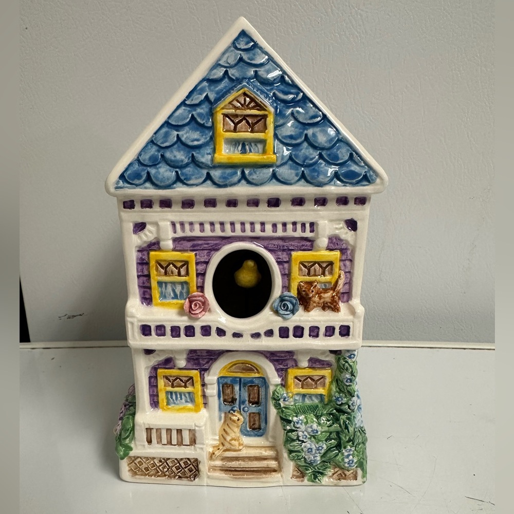Lefton "Born Free" 11011 Porcelain Music Box House Bird Birdhouse 1996 Works!